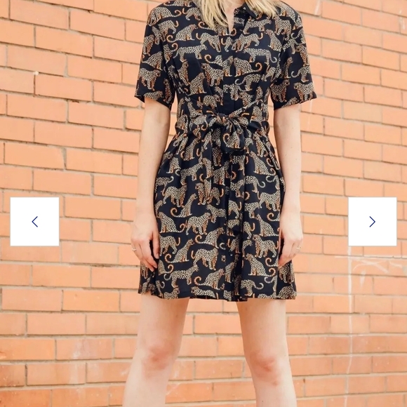 Sugarhill Shirt Dress Dessie With Leopard Spots Size 14 Excellent Condition - Picture 2 of 10